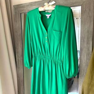 Lilly Pulitzer Kelly Green Cinch Dress-Like New, M